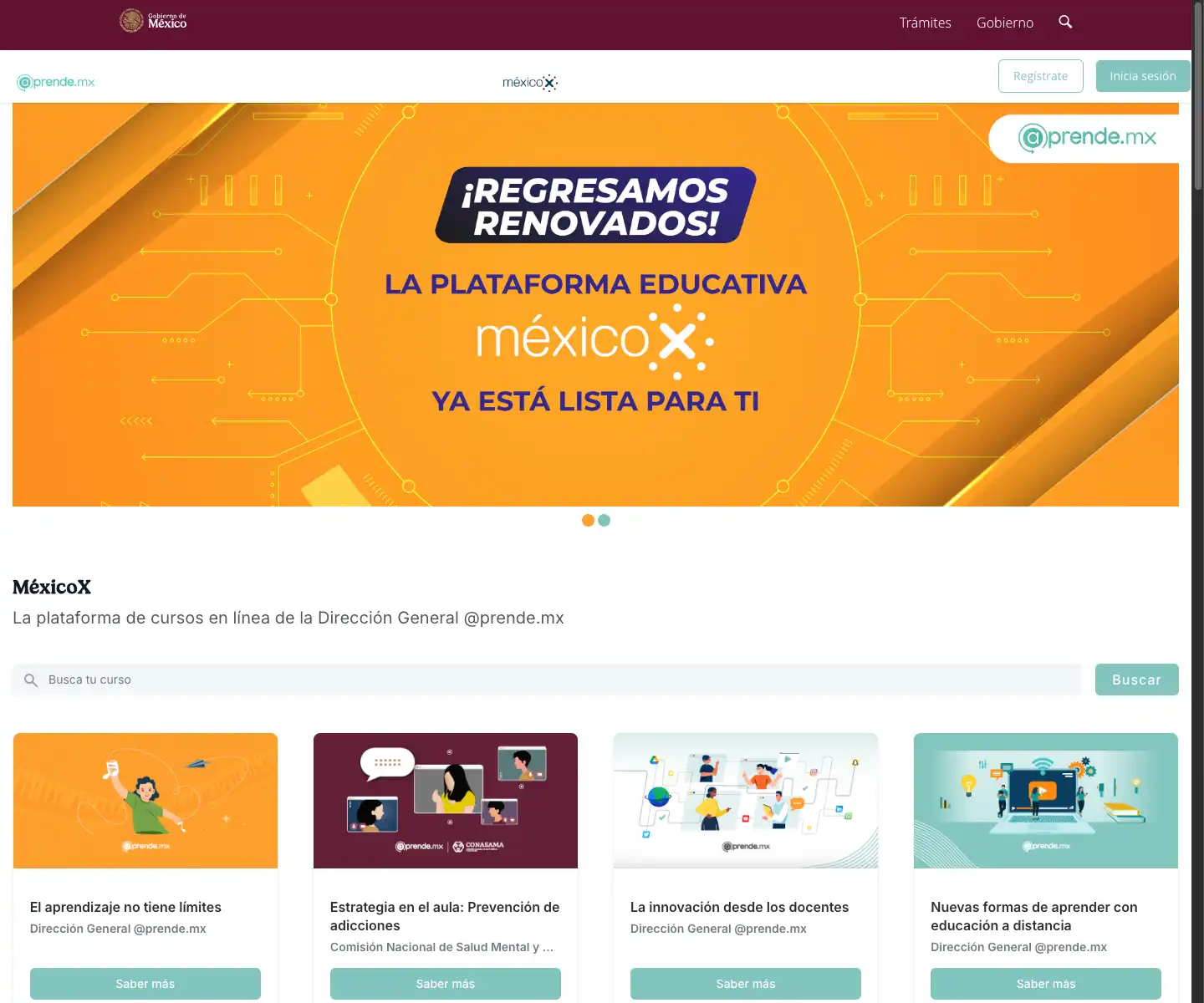 Screenshot of the MéxicoX website